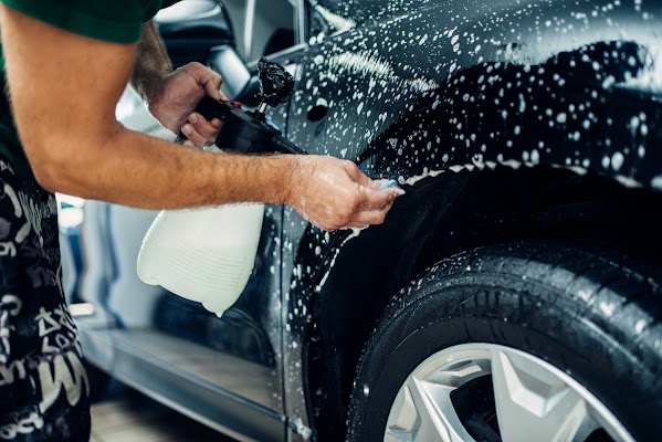 Cleaning the car